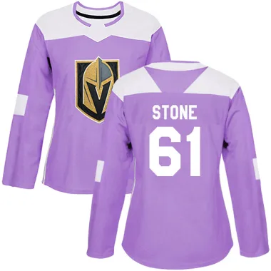 Authentic Mark Stone Purple Vegas Golden Knights Fights Cancer Practice Jersey - Women's