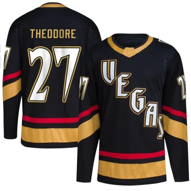 Authentic Shea Theodore Black Vegas Golden Knights Reverse Retro 2.0 Jersey - Men's
